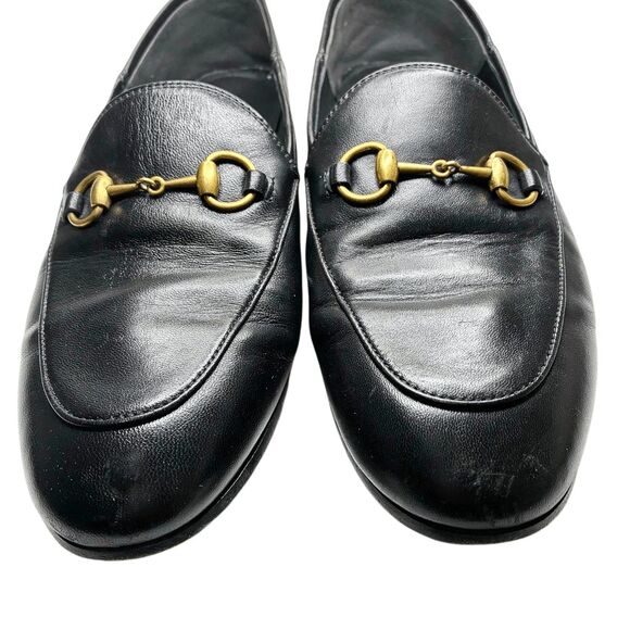 Gucci Brixton Horsebit Loafers Women's EU 36 US 6 Black Leather Slip On Flats - Picture 3 of 12